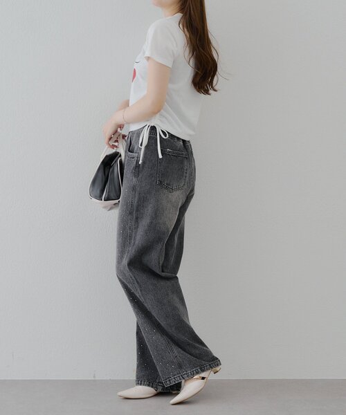 Another Branch olive des olive（アナザーブランチオリーブデオリーブ）の「【2サイズ展開】ストーン付きバギーデニムパンツ（デニムパンツ・レディース・ブラック/その他・SMALL/MEDIUM）」の19枚目の写真