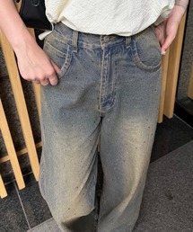 Another Branch olive des olive | 【2サイズ展開】ストーン付きバギーデニムパンツ(デニムパンツ)
