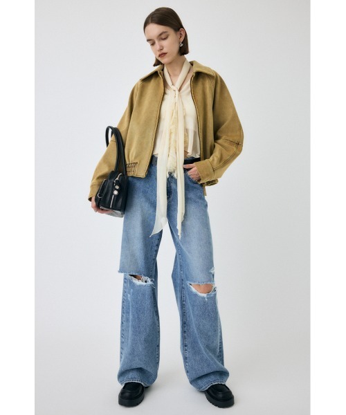 MOUSSY(マウジー)の「LACE TRIM TIE ブラウス(シャツ/ブラウス・レディース・キナリ/ブラック・FREE)」の6枚目の写真