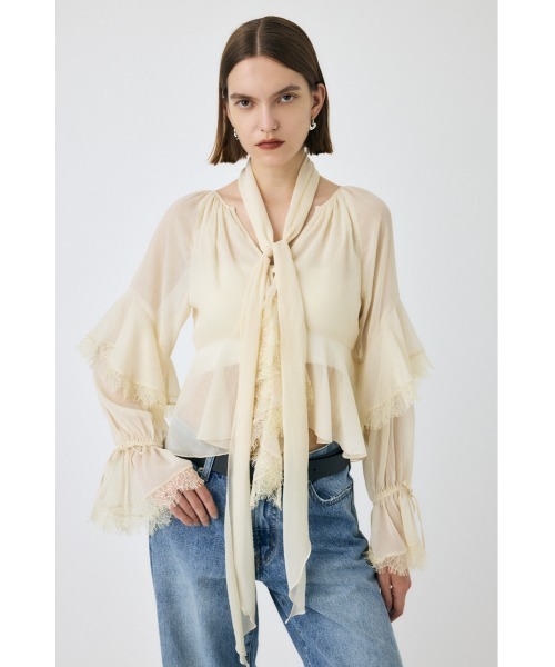 セール】LACE TRIM TIE ブラウス（シャツ/ブラウス）｜MOUSSY