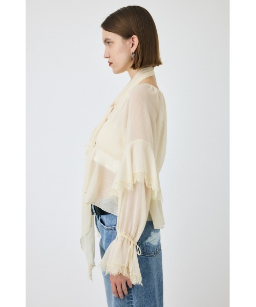 MOUSSY(マウジー)の「LACE TRIM TIE ブラウス(シャツ/ブラウス・レディース・キナリ/ブラック・FREE)」の11枚目の写真