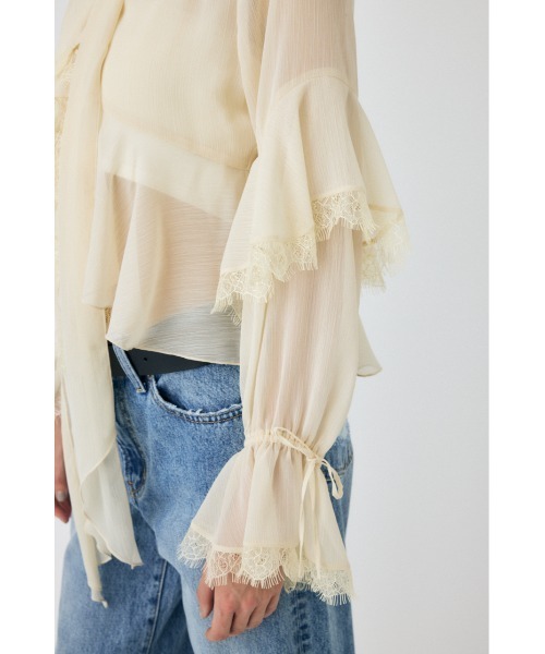 MOUSSY(マウジー)の「LACE TRIM TIE ブラウス(シャツ/ブラウス・レディース・キナリ/ブラック・FREE)」の16枚目の写真
