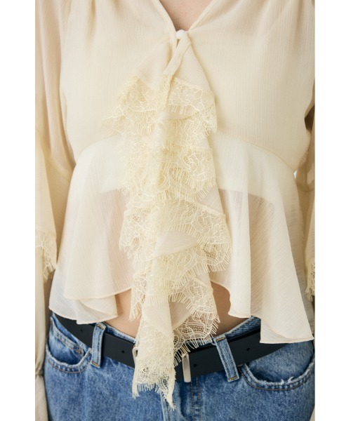 セール】LACE TRIM TIE ブラウス（シャツ/ブラウス）｜MOUSSY
