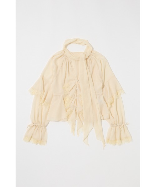 MOUSSY(マウジー)の「LACE TRIM TIE ブラウス(シャツ/ブラウス・レディース・キナリ/ブラック・FREE)」の19枚目の写真