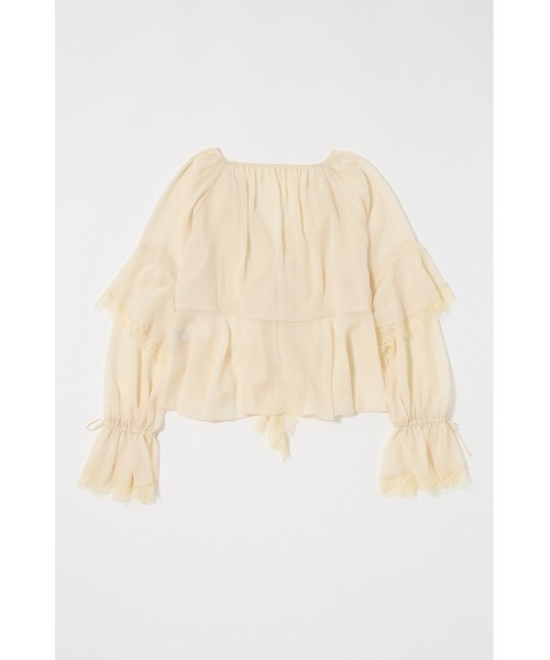 MOUSSY(マウジー)の「LACE TRIM TIE ブラウス(シャツ/ブラウス・レディース・キナリ/ブラック・FREE)」の21枚目の写真