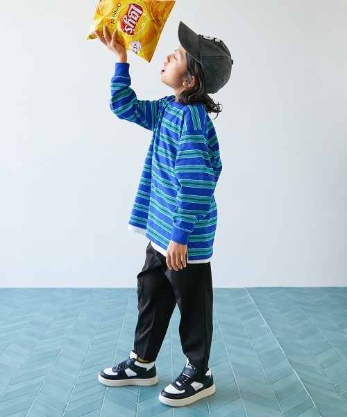 devirock（デビロック）の「【イージーウォッシュ】乾燥機OK マチ付き テーパードパンツ（その他パンツ・キッズ・ブラック/オリーブ系/パープル系/ベージュ系/グリーン系/チャコール・100cm/110cm/120cm/130cm/140cm/150cm/160cm）」の7枚目の写真