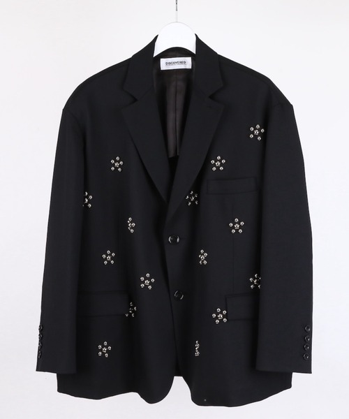 DISCOVERED（ディスカバード）の「DISCOVERED RAMPONI STUD'S JACKET（テーラードジャケット・メンズ・ライトベージュ/ブラック・1/3）」の2枚目の写真