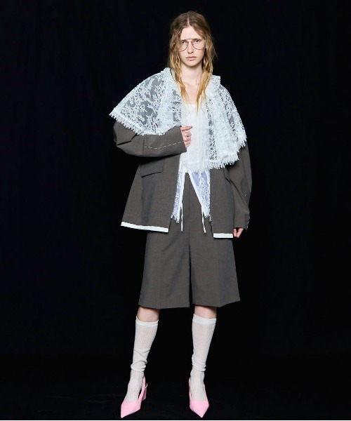 MAISON SPECIAL（メゾンスペシャル）の「Hand Stitch Worsted Shorts/ハンドステッチウーステッドハーフパンツ■セットアップ対応■（スラックス・レディース・モカ/ブラック・36/38）」の6枚目の写真