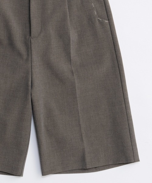 MAISON SPECIAL（メゾンスペシャル）の「Hand Stitch Worsted Shorts/ハンドステッチウーステッドハーフパンツ■セットアップ対応■（スラックス・レディース・モカ/ブラック・36/38）」の13枚目の写真