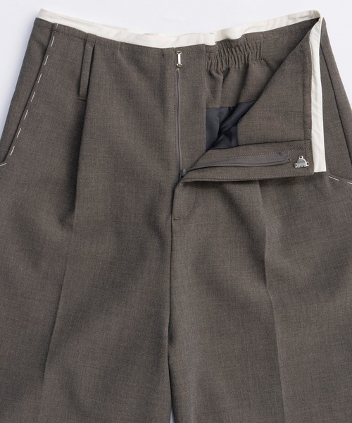 MAISON SPECIAL（メゾンスペシャル）の「Hand Stitch Worsted Shorts/ハンドステッチウーステッドハーフパンツ■セットアップ対応■（スラックス・レディース・モカ/ブラック・36/38）」の12枚目の写真