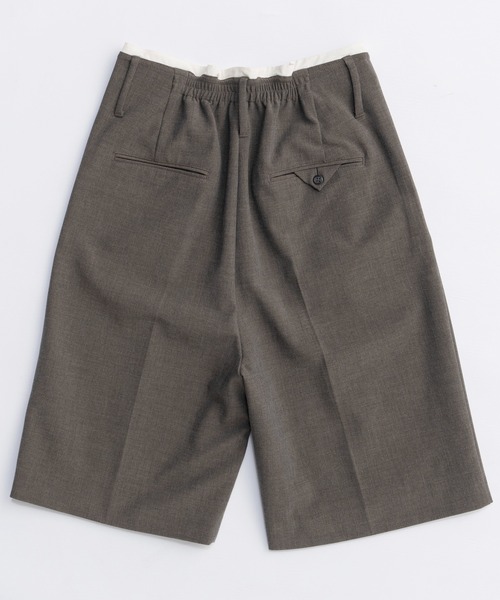 MAISON SPECIAL（メゾンスペシャル）の「Hand Stitch Worsted Shorts/ハンドステッチウーステッドハーフパンツ■セットアップ対応■（スラックス・レディース・モカ/ブラック・36/38）」の14枚目の写真