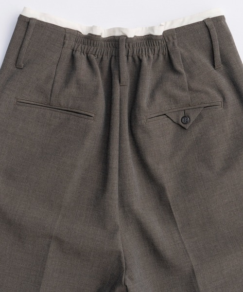 MAISON SPECIAL（メゾンスペシャル）の「Hand Stitch Worsted Shorts/ハンドステッチウーステッドハーフパンツ■セットアップ対応■（スラックス・レディース・モカ/ブラック・36/38）」の15枚目の写真