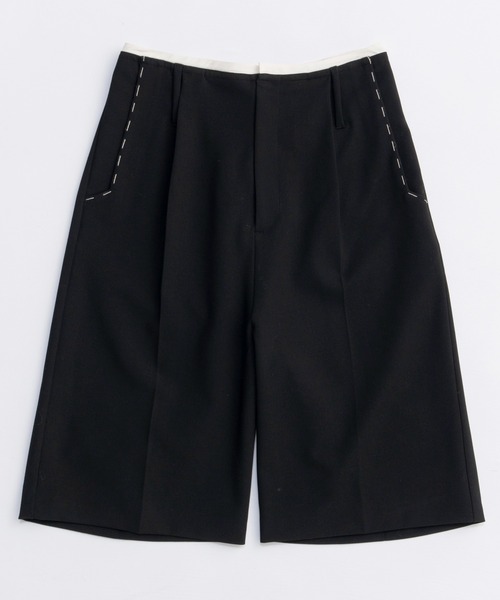 MAISON SPECIAL（メゾンスペシャル）の「Hand Stitch Worsted Shorts/ハンドステッチウーステッドハーフパンツ■セットアップ対応■（スラックス・レディース・モカ/ブラック・36/38）」の10枚目の写真