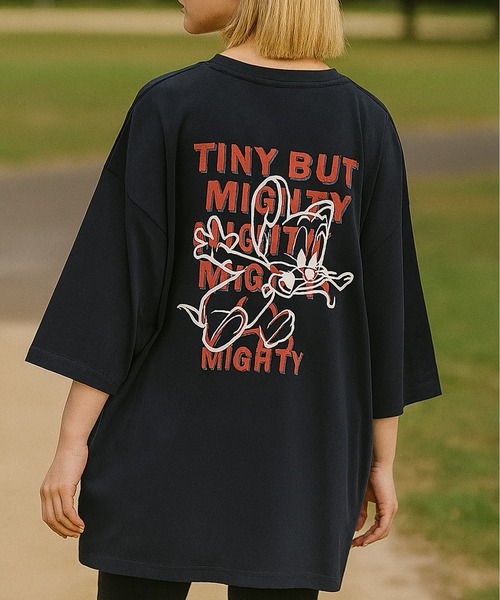 Tom&Jerry(トムアンドジェリー)の「【TOM & JERRY/トムとジェリー】プリントWIDEシルエット7分袖Tシャツ(Tシャツ/カットソー・レディース・ネイビー/クリーム/オフホワイト/ワイン・LARGE/MEDIUM)」の1枚目の写真