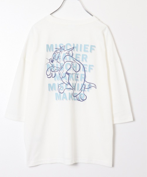 Tom&Jerry(トムアンドジェリー)の「【TOM & JERRY/トムとジェリー】プリントWIDEシルエット7分袖Tシャツ(Tシャツ/カットソー・レディース・ネイビー/クリーム/オフホワイト/ワイン・LARGE/MEDIUM)」の8枚目の写真