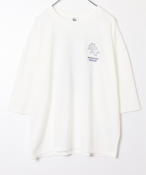 Tom&Jerry(トムアンドジェリー)の「【TOM & JERRY/トムとジェリー】プリントWIDEシルエット7分袖Tシャツ(Tシャツ/カットソー・レディース・ネイビー/クリーム/オフホワイト/ワイン・LARGE/MEDIUM)」の7枚目の写真