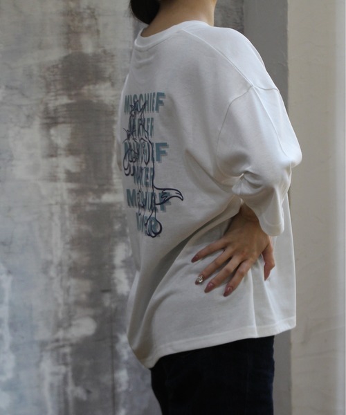 Tom&Jerry(トムアンドジェリー)の「【TOM & JERRY/トムとジェリー】プリントWIDEシルエット7分袖Tシャツ(Tシャツ/カットソー・レディース・ネイビー/クリーム/オフホワイト/ワイン・LARGE/MEDIUM)」の15枚目の写真