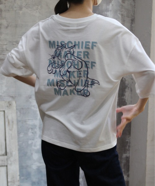 Tom&Jerry(トムアンドジェリー)の「【TOM & JERRY/トムとジェリー】プリントWIDEシルエット7分袖Tシャツ(Tシャツ/カットソー・レディース・ネイビー/クリーム/オフホワイト/ワイン・LARGE/MEDIUM)」の17枚目の写真