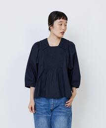アデュートリステス　1.8万円　ドット刺繍オーガンジーシャツ アデュートリステス 1.8万円 ドット刺繍オーガンジーシャツ