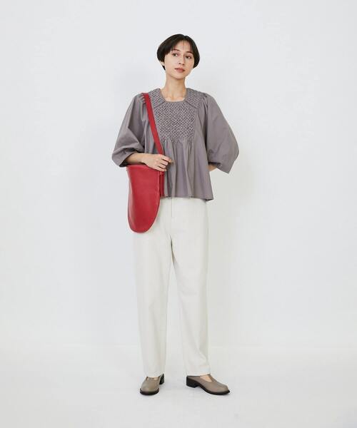 LOISIR（ロワズィール）の「インドコットンポプリンハンドスモッキングブラウス（シャツ/ブラウス・レディース・モカ/ブラック・FREE）」の17枚目の写真