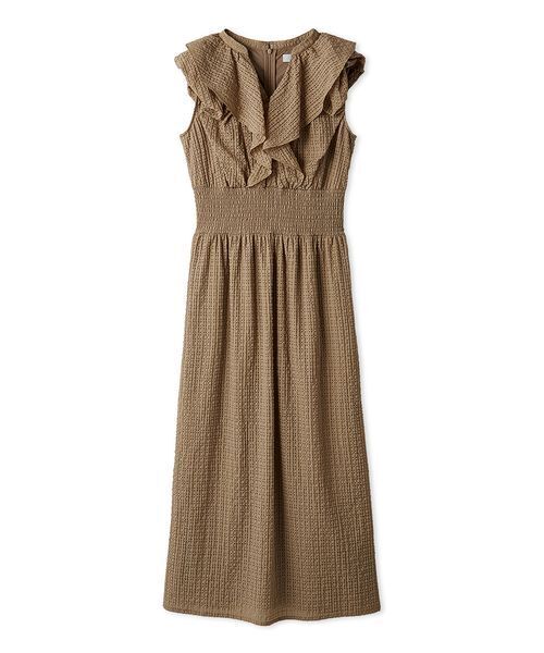 CELFORD（セルフォード）の「フリルシャーリングタイトワンピース（ワンピース・レディース・ブラック/コーラルピンク/キャメル・38/36）」の2枚目の写真