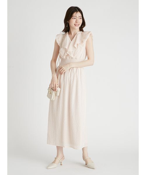 CELFORD（セルフォード）の「フリルシャーリングタイトワンピース（ワンピース・レディース・ブラック/コーラルピンク/キャメル・38/36）」の3枚目の写真