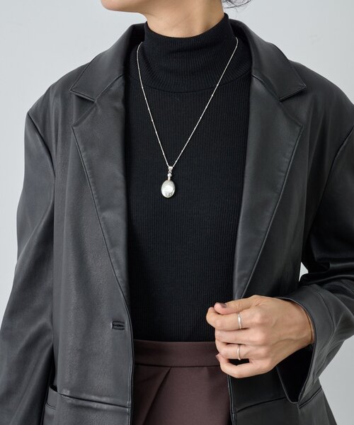 BEARDSLEY（ビアズリー）の「《15 quinze》ストレッチレザージャケット（テーラードジャケット・レディース・ブラック・FREE）」の9枚目の写真