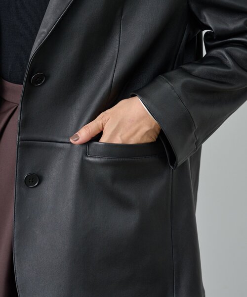 BEARDSLEY（ビアズリー）の「《15 quinze》ストレッチレザージャケット（テーラードジャケット・レディース・ブラック・FREE）」の10枚目の写真