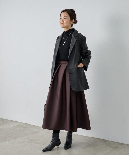 BEARDSLEY（ビアズリー）の「《15 quinze》ストレッチレザージャケット（テーラードジャケット・レディース・ブラック・FREE）」の15枚目の写真