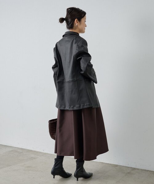 BEARDSLEY（ビアズリー）の「《15 quinze》ストレッチレザージャケット（テーラードジャケット・レディース・ブラック・FREE）」の16枚目の写真