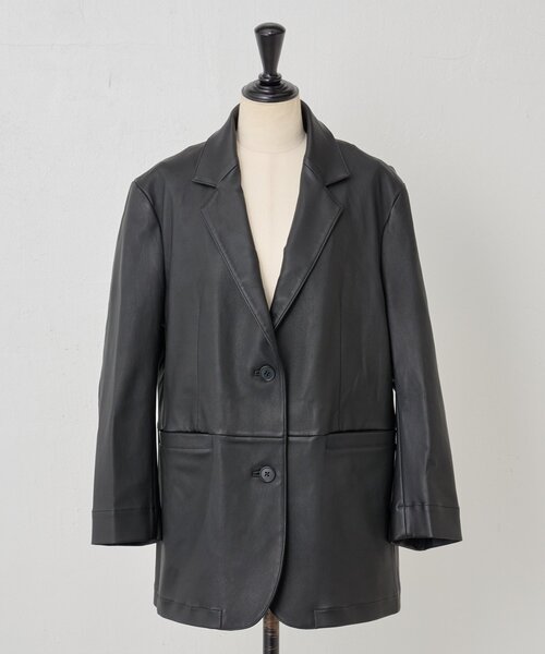 BEARDSLEY（ビアズリー）の「《15 quinze》ストレッチレザージャケット（テーラードジャケット・レディース・ブラック・FREE）」の19枚目の写真