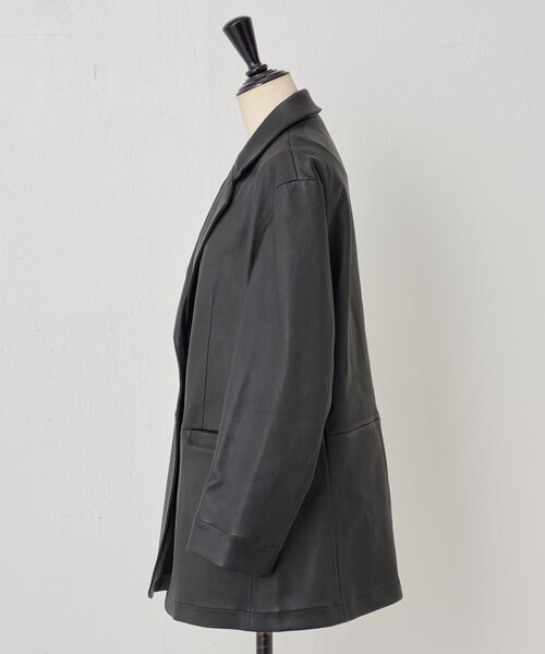 BEARDSLEY（ビアズリー）の「《15 quinze》ストレッチレザージャケット（テーラードジャケット・レディース・ブラック・FREE）」の21枚目の写真