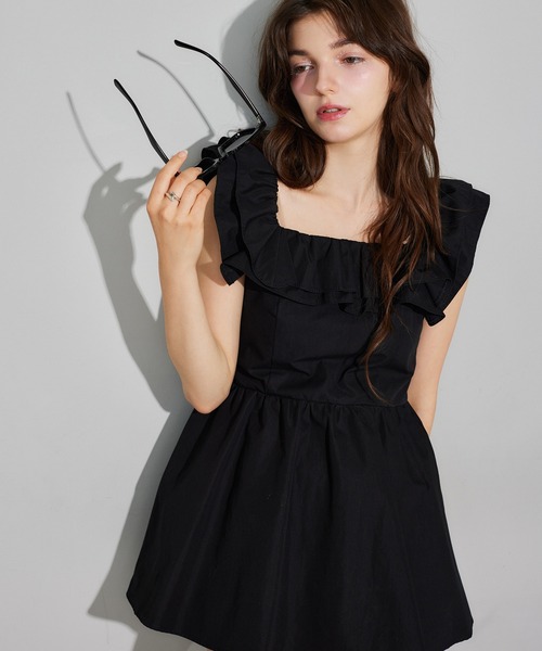 Seemi. byNICECLAUP( シーミーバイナイスクラップ)の「【Seemi.】フリルブラウス(シャツ/ブラウス・レディース・ブラック/レッド/ドット・FREE)」の22枚目の写真