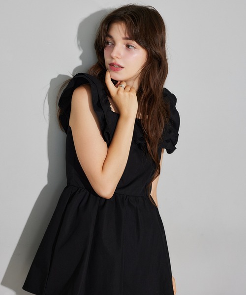 Seemi. byNICECLAUP( シーミーバイナイスクラップ)の「【Seemi.】フリルブラウス(シャツ/ブラウス・レディース・ブラック/レッド/ドット・FREE)」の21枚目の写真