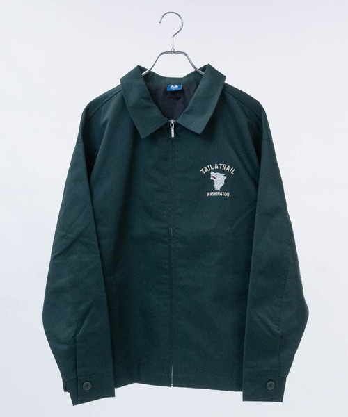 GERRY（ジェリー）の「【ag】〔GERRY/ジェリー〕TCツイル バック刺繍 ジップアップジャケット/ベトジャン（ブルゾン・メンズ・ダークグリーン/サンドベージュ/ブラック・MEDIUM/LARGE）」の6枚目の写真