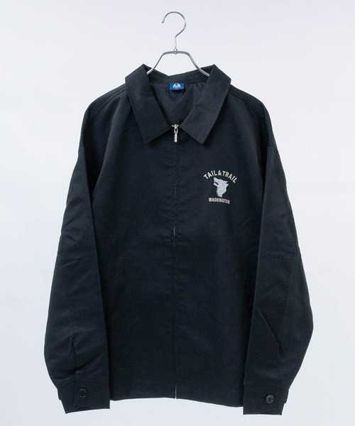 GERRY（ジェリー）の「【ag】〔GERRY/ジェリー〕TCツイル バック刺繍 ジップアップジャケット/ベトジャン（ブルゾン・メンズ・ダークグリーン/サンドベージュ/ブラック・MEDIUM/LARGE）」の4枚目の写真