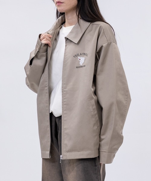 GERRY（ジェリー）の「【ag】〔GERRY/ジェリー〕TCツイル バック刺繍 ジップアップジャケット/ベトジャン（ブルゾン・メンズ・ダークグリーン/サンドベージュ/ブラック・MEDIUM/LARGE）」の10枚目の写真