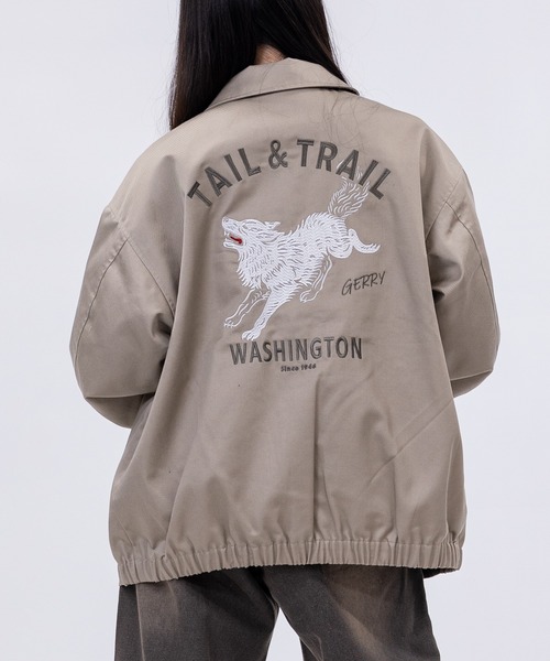 GERRY（ジェリー）の「【ag】〔GERRY/ジェリー〕TCツイル バック刺繍 ジップアップジャケット/ベトジャン（ブルゾン・メンズ・ダークグリーン/サンドベージュ/ブラック・MEDIUM/LARGE）」の7枚目の写真