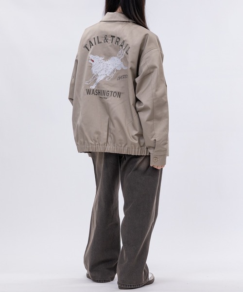 GERRY（ジェリー）の「【ag】〔GERRY/ジェリー〕TCツイル バック刺繍 ジップアップジャケット/ベトジャン（ブルゾン・メンズ・ダークグリーン/サンドベージュ/ブラック・MEDIUM/LARGE）」の12枚目の写真