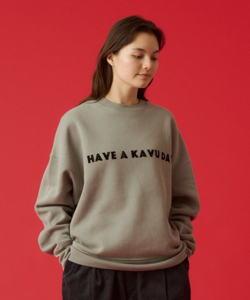 KAVU（カブー）の「KAVU/カブー Phrase Sweat  Have/フレーズスウェットハブ（スウェット・メンズ・ネイビー/ベージュ/アッシュグレー/ブラック・LARGE/MEDIUM）」の3枚目の写真