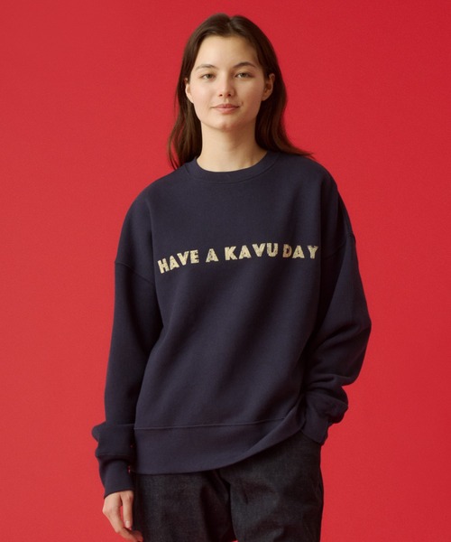 KAVU（カブー）の「KAVU/カブー Phrase Sweat  Have/フレーズスウェットハブ（スウェット・メンズ・ネイビー/ベージュ/アッシュグレー/ブラック・LARGE/MEDIUM）」の4枚目の写真
