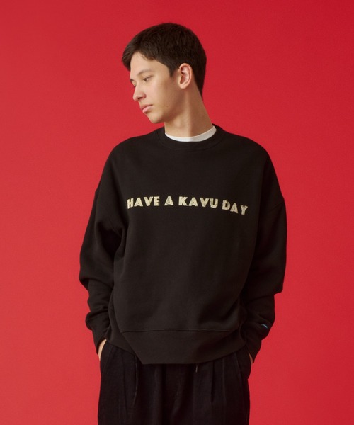 KAVU（カブー）の「KAVU/カブー Phrase Sweat  Have/フレーズスウェットハブ（スウェット・メンズ・ネイビー/ベージュ/アッシュグレー/ブラック・LARGE/MEDIUM）」の2枚目の写真