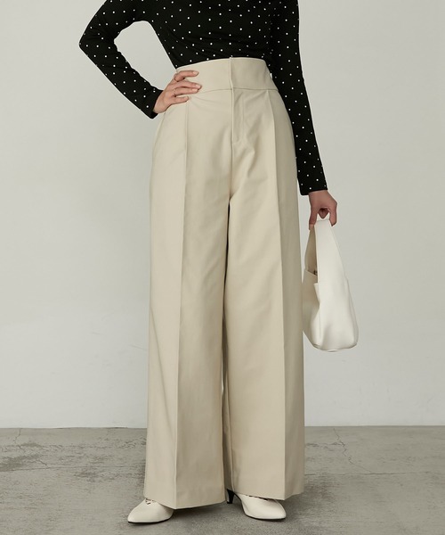 Cherir Mignon(シェリルミニョン)の「【Cherir Mignon】- Silhouette Couture -バックレースアップリボンハイウエストチノパンツ/スラックス(チノパンツ・レディース・アイボリー/ブラック/ベージュ・S/M/L)」の12枚目の写真