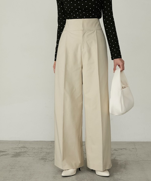 Cherir Mignon(シェリルミニョン)の「【Cherir Mignon】- Silhouette Couture -バックレースアップリボンハイウエストチノパンツ/スラックス(チノパンツ・レディース・アイボリー/ブラック/ベージュ・S/M/L)」の13枚目の写真