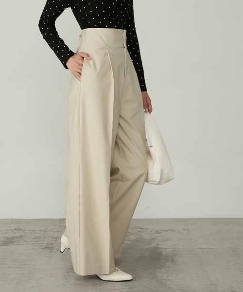 Cherir Mignon(シェリルミニョン)の「【Cherir Mignon】- Silhouette Couture -バックレースアップリボンハイウエストチノパンツ/スラックス(チノパンツ・レディース・アイボリー/ブラック/ベージュ・S/M/L)」の14枚目の写真
