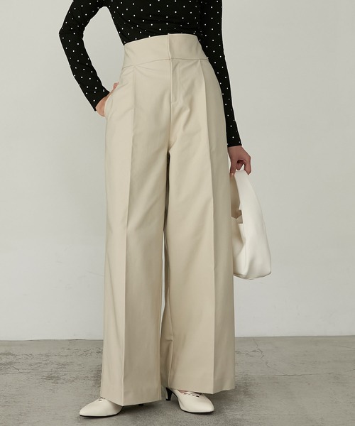 Cherir Mignon(シェリルミニョン)の「【Cherir Mignon】- Silhouette Couture -バックレースアップリボンハイウエストチノパンツ/スラックス(チノパンツ・レディース・アイボリー/ブラック/ベージュ・S/M/L)」の17枚目の写真