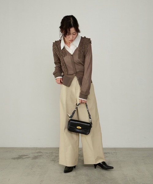 Cherir Mignon(シェリルミニョン)の「【Cherir Mignon】- Silhouette Couture -バックレースアップリボンハイウエストチノパンツ/スラックス(チノパンツ・レディース・アイボリー/ブラック/ベージュ・S/M/L)」の21枚目の写真