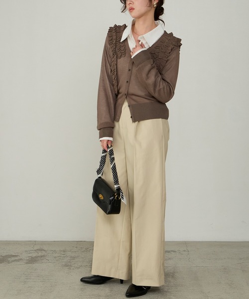 Cherir Mignon(シェリルミニョン)の「【Cherir Mignon】- Silhouette Couture -バックレースアップリボンハイウエストチノパンツ/スラックス(チノパンツ・レディース・アイボリー/ブラック/ベージュ・S/M/L)」の22枚目の写真