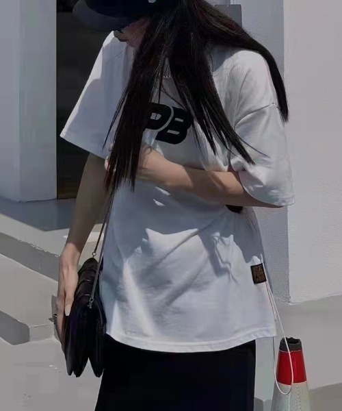 mebole（メボレ）の「ウエストギャザーＴシャツ（Tシャツ/カットソー・レディース・ピンク/ブラック/ホワイト/ブルー・FREE）」の7枚目の写真