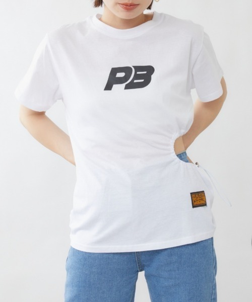 mebole（メボレ）の「ウエストギャザーＴシャツ（Tシャツ/カットソー・レディース・ピンク/ブラック/ホワイト/ブルー・FREE）」の10枚目の写真
